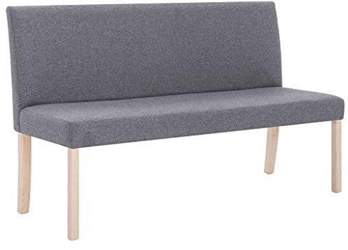 vidaXL Sitzbank mit Rückenlehne 139,5cm Klassisch Polsterbank Esszimmerbank Wartebank Bank Küchenbank Essbank Flurbank Wohnzimmer Hellgrau Polyester