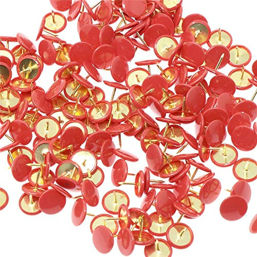 BININBOX 300 PCS Reißnägel Kunststoff Rundkopf für Home School Reißzwecken (Rot)
