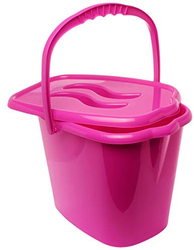 alles-meine.de GmbH Eimer/Putzeimer/Mülleimer - mit Deckel + Tragegriff - pink - rosa - Bieco - geruchsdicht - Windeleimer Geruch - geruchsfrei - Wickeleimer Putzmittel Putzm..