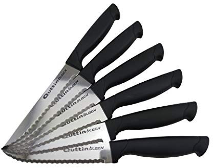 Quttin Black Set 6 Cuchillos Chuleteros 11cm.