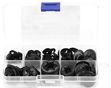 Rondella di sicurezza, rondelle di sicurezza con fermo in acciaio al manganese 260 pezzi Set 3/4/5/6/8/10/12mm, qualità, resistente e robusto