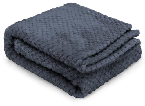 Nobleza Hundedecke Weiche Fleecedecke Waschbare Deck für Haustier Hunde Katzen Welpen Weiche Warme Matte, Grau 100 * 80cm