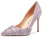 Castamere Scarpe col Tacco Donna Moda High Heels Pumps Tacco a Spillo 10CM Rosa Glitter Scarpe EU 44