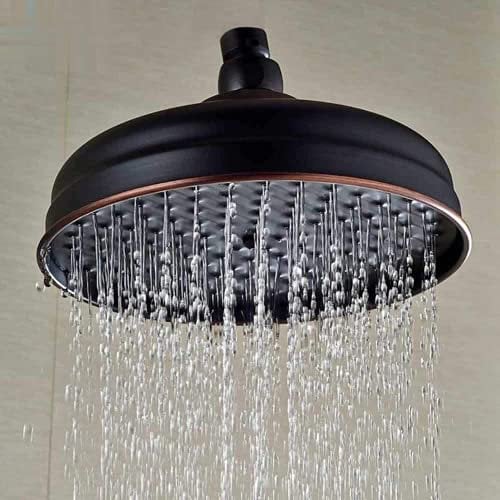 AFUDER Laiton Antique Rond 8 Pouces Pommeau de Douche Accessoires de Salle de Bain Pommeau de Douche de Remplacement Pommeau Douche Large tête de Douche (Standard 1/2 pouce)