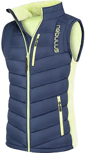 Nebulus Gilet Revival pour homme (modèle : P5832 - Homme - Bleu marine - Citron vert - Taille: L)