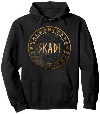 Skadi nordische Göttin der Winter-Wikinger-Runen Pullover Hoodie