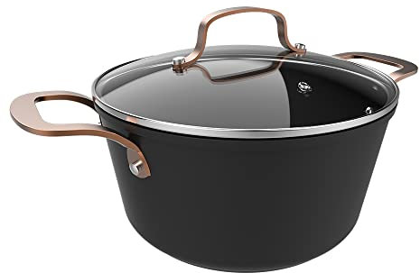 Cecotec Olla Polka Fantasy 24 Pot Golden. Diámetro 24 cm, Capacidad 4,5 L, Aluminio Forjado, Revestimiento antiadherente Platinum Plus Teflon, Libre PFOA, Apta para todo tipo de cocinas, Tapa