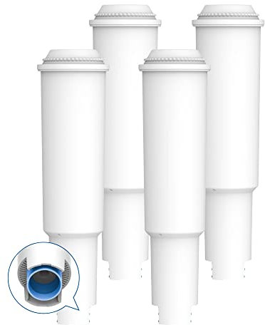 AQUA CREST White Kaffeemaschinen-Wasserfilter, Ersatz für Jura® 60209 White, 64553, 7520, 68739 - Kompatibel mit Verschiedenen Modellen von Jura® Capresso®, Impressa®, 4er-Pack