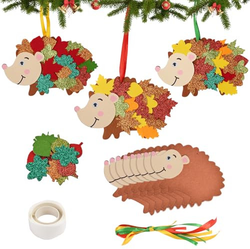 Ainiv 8 Stück Bastelsets für Kinder, Igel Kreativsets zum Basteln Kreative Kunst Kunsthandwerk Bastelhandwerk DIY Herbst Fensterdeko Kreativsets für Junge Mädchen Kindergeburtstag Bastelarbeiten