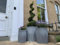 My Square Mile Galvanised Tub Planters Large Metal Round Ribbed Dolly Garden Drum Flower Pots (Large 80 Litres)