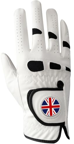AMRTA Golf Gloves Men Left Right Hand With Ball Marker Leather 1 Pack, Left Right Handed Golfer Gloves Anti-slip Grip Soft Comfortable Breathable