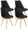 T-LoVendo Pack de 4 Sillas Comedor Nórdico, Sillas de Cocina Nórdicas con Patas de Madera Maciza de Haya y Asiento Acolchado y Tapizado, Respaldo Ergonómico …