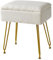YMYNY Schminkhocker Stuhl mit Stauraum, Quadratischer Hocker aus Teddy Samt, Pouf Couch Hocker, Moderner Multifunktionaler Make-up-Hocker für Schlafzimmer, Wohnzimmer 40 x 30 x 47CM Weiß HBD031W