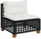 Faroom Gartensofa Rattan Balkon Sofa 3 Sitzer Lounge Sofa Outdoor Rattansofa 3er Balkon Lounge Klein Balkonmöbel Couch Gartensofa ohne Armlehnen Polyrattan Schwarz