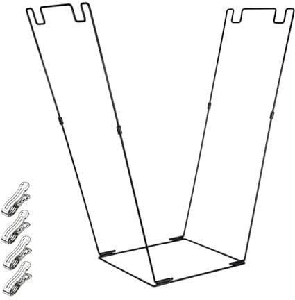 liwzszwil Garden Metal Trash Bag Holder, holdes 30-45 Gallon Garbage Bag Holder,Garden Leaf Bag Support Frame,Outdoor Multi-purpose Heavy Duty Metal Rubbish Bag Holde With 4 Fixing Clamps (1PC)