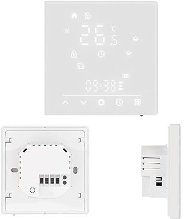 Matter WLAN-Thermostat, elektrische Fußbodenheizung, 230 V 16 A, kompatibel mit Apple Home, für Google Assistant, für Alexa, für Tuya, für Smart Life, Weiß