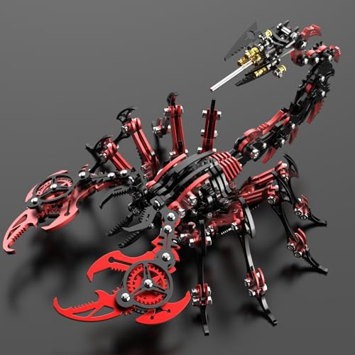 Buntzeug 3D Metall Puzzle Erwachsene Skorpion, Steampunk 3D Metall Modellbausatz, DIY 3D Puzzle Erwachsene, 3D Modellbausatz Desktop Modell Spielzeug