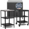 DELUKE® Outdoor Schrank Wetterfest KUMO - Mit Standregal + Servierwagen, Stahl | Gartenschrank Outdoorküche Schrank Außen Terrassenschrank Aussenschrank Mehrzweckschrank Außenbereich, Schwarz