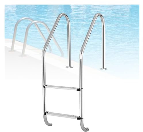 Échelle de Piscine, escalier de Piscine Hors Sol Robuste, avec pédales antidérapantes, pour Salle de Natation et Piscine enterrée, Charge maximale 250 kg (2 marches)