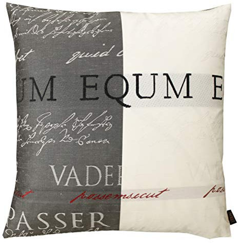 APELT Signum_49x49_89 Kissenhülle Schrift, weiß / schwarz / rot