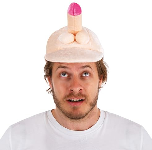 P'TIT CLOWN - 75790 - Casquette Zizi, Bite, Kékette, Pénis - Willy's Cap - Accessoire de Déguisement - Humour, Carnaval, EVG, EVJF, Fêtes à Thèmes, Anniversaire, Nouvel An - Velours Rose - Adulte