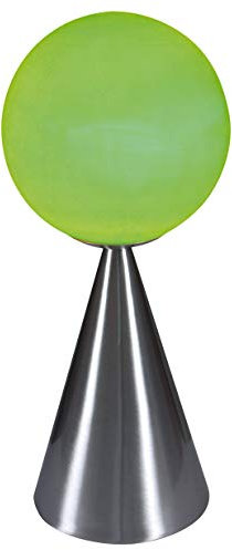 Naeve Leuchten Touch-Glastischleuchte / 1 x E14 / Max 40 Watt / 230 V / 50 Hz / inklusiv Touch-Stufen-Dimmer / 3 Helligkeitsstufen nicht für Energiespar geeignet / exklusiv Leuchtmittel / Metall / Glas / grün / metall blank 347517