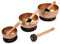 Bodhi Tibetische Klangschalen Ø 11 + 15 + 19 cm | Handgefertigtes Klangschalen Set inkl. Kissen & Klöppel | Singing Bowls aus Indien | Ideal als spirituelles Geschenk | Meditationszubehör aus Bronze