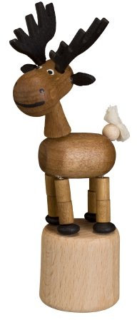 Rudolphs Schatzkiste Holzspielzeug Wackelfigur Elch Höhe=10,5cm NEU Spielzeug Wackeln Wackeltier Wackelspielzeug Figur Holzspielzeug Holztier Tier Drücken Drückfigur Holz Holzfiguren Seiffen