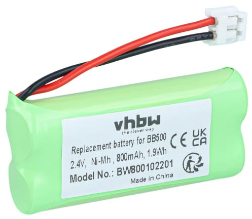 vhbw Akku kompatibel mit Binatone Big Button Combo | Big button, BB600, BB500 schnurlos Festnetz Telefon (800 mAh, 2,4 V, NiMH)