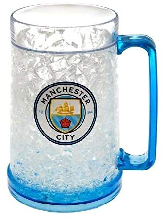 Manchester City FC Official Football Freezer Tankard (One Size) (Clear/Light Blue)
