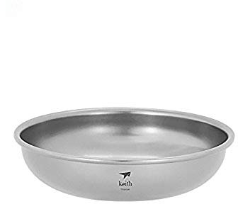 Keith - Assiette en Titane - 150 ml - 450 ml - Vaisselle de camping pour usage extérieur - Bol et assiette de voyage - Ultra léger, 350ml-Ti5366