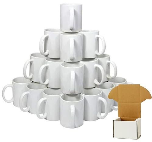 Ayn Al Madina White Sublimation Mugs 11 oz - Sublimation Cups Coated Cup Heat Press Printing Mugs with Free Smash Proof Box (72)