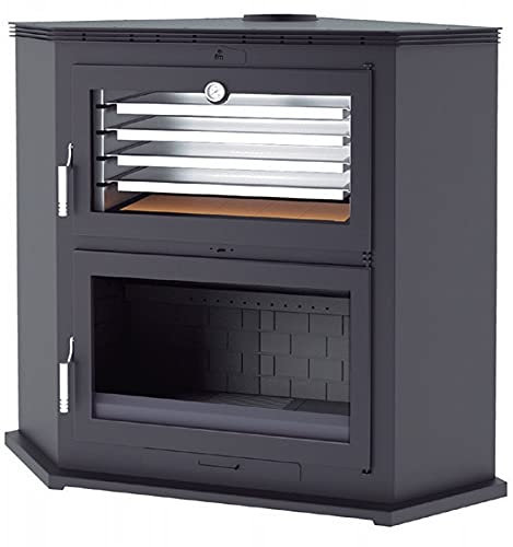 ESTUFA DE LEÑA DE RINCON CON HORNO FM MODELO HL-200 R (INTERIOR FUNDICION)