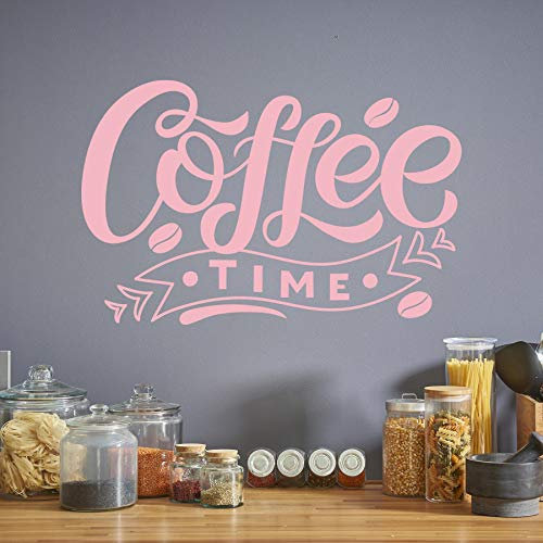 WANDKIND Coffee Time - Wandtattoo Sticker Aufkleber Kaffeezeit Kaffee Zeit (Rosa, 30 x 19 cm)