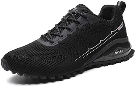 DANNTO Sportschuhe Herren Laufschuhe Turnschuhe Straßenlaufschuhe Atmungsaktiv Gym Sneakers(schwarz,42)