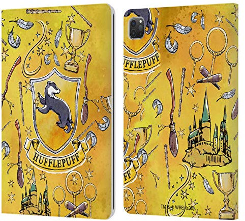 Head Case Designs Licenza Ufficiale Harry Potter Hufflepuff Modello Deathly Hallows XIII Custodia Portafoglio in Pelle Compatibile con Apple iPad PRO 11 2020/2021 / 2022