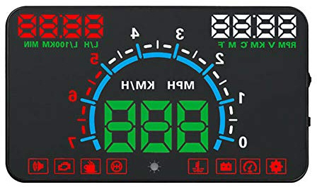 Auto HUD Display, digitaler Tachometer für Riloer Car Head Up Display Projektor mit 5,8 Zoll HD Bildschirm, OBDII EUOBD Schnittstelle, RPM