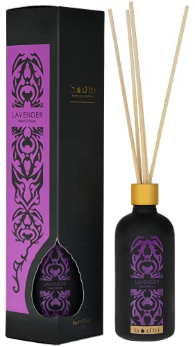 Bodhi® Reed Diffuser Lavender 90 ml - Duftstäbchen für einen frischen Duft Ihrer Räume/Premium Raumduft ohne Alkohol