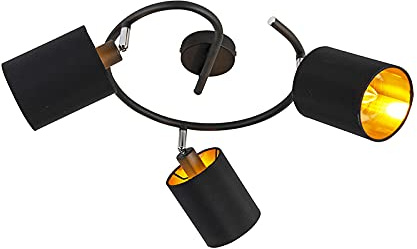 Qazqa Smart led Verstellbarer Deckenstrahler, Deckenspot - Lofty - Schwarz, inkl. 4.5W LED-Lampe, 2700K, warmweiß, dimmbar, 60cm, 3-flammig, Ideal als Flur, Küche lampe, Schlafzimmerlampe