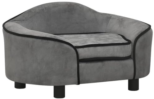 vidaXL Hundesofa Grau 67x47x36cm Plüsch Hundecouch Katzensofa Hundebett Hunde