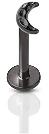 BlackAmazement 316L - Orecchini a lobo in acciaio inox 3D, a forma di mezzaluna, a forma di falce, luna, crescente, puntini, oro, nero, argento, 6 mm, 8 mm, per uomo e donna, acciaio inossidabile