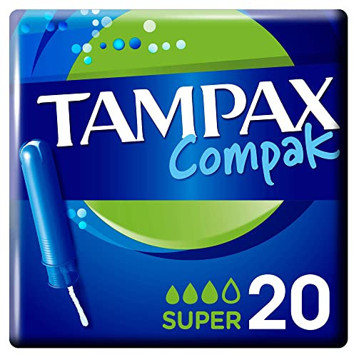 Tampax Compak Super Tampones Con Aplicador, 20 Unidades, Protección Y Comodidad Durante Tu Periodo