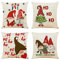 NIULAA Weihnachten Kissenbezug 50x50 4er Set Weihnachtsdeko Kissenhülle Dekokissen Zwerge Weihnachtskissenbezug Deko Kissen Landhausstil Sofakissen Leinen Kissenbezüge für Sofa Couch Wohnzimmer