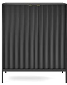 3E 3xE living.com 3xEliving LAMELLI Kommode im modernen Stil, Länge 104 cm in schwarz