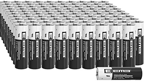 EEMB ER14505 AA 3.6V Lithium Battery Li-SOCL₂ Non-Rechargeable Battery SB-AA11 LS14500 TL-5903 SL-360 S7-400 ER14500 for Water Electricity Meter Gas PLC Facility Equipment Spare Generic Battery (100)