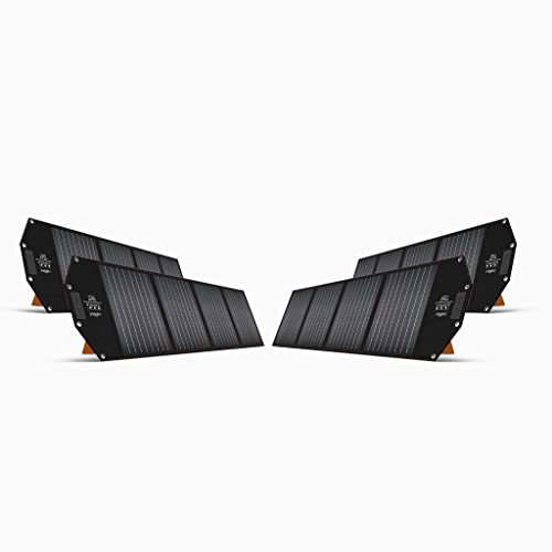 KAISERWERT Solarpanel 400W (4x100W) mit verstellbarem Ständer, robuste 100W Solaranlage x 4, kompatibel mit KAISERWERT Power Station 1800 (Nicht im Lieferumfang), für Camping, Garten, Stromausfälle