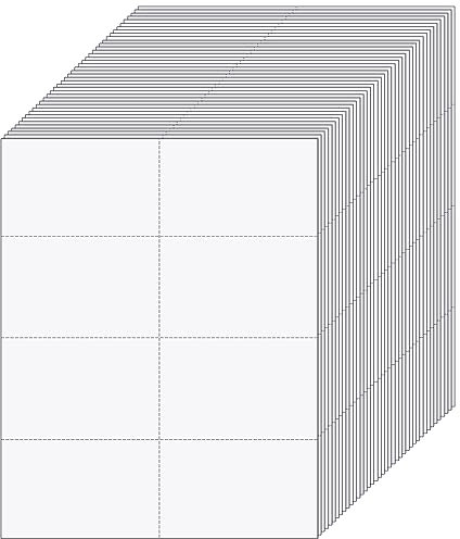 Lincia 200 Blatt 21,6 x 27,9 cm blanko, perforierte Visitenkarten, 8 Stück pro Seite, Dicke von 203 g/m², kompatibel mit Laser-Tintenstrahldruckern, weißes perforiertes Papier, Karton (1600 Karten –
