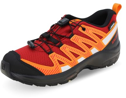 Salomon XA Pro V8 CSWP Chaussure de Course pour Enfants Red Dahlia/Black/Orange Pepper 38