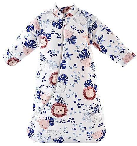 Chilsuessy Baby Schlafsack Winter 3.5 Tog Kinder Schlafsack Warm Schlafsäcke Jungen Mädchen Schlafsack für Kleinkinder Neugeborene, Dschungel Löwe/3.5 Tog, L (90-105 cm)