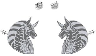 Ohrringe Anubis Silber, Emaille, Silber